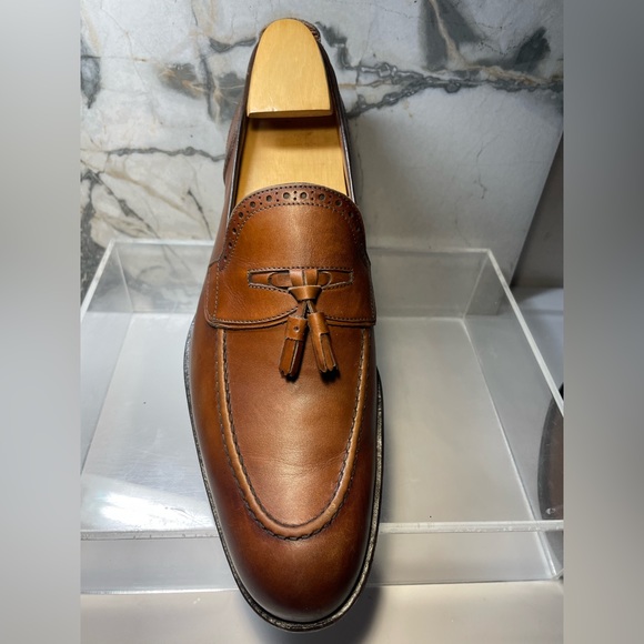 Louis Vuitton dress shoes loafers men brown leather tassel sz 8M made in italy - Picture 12 of 16